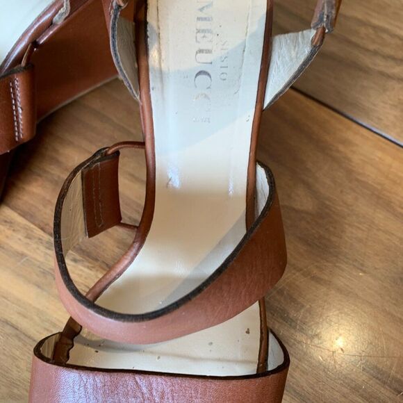 Sesto Meucci shoe wedge heel, leather, strappy, sandal, Italian made, platform - Picture 5 of 16